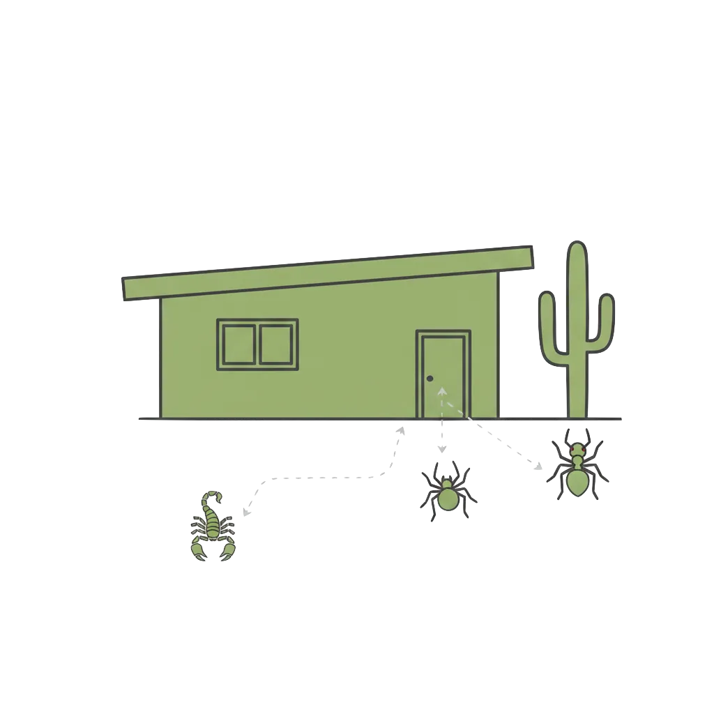 Arizona home with desert landscape where pests are common